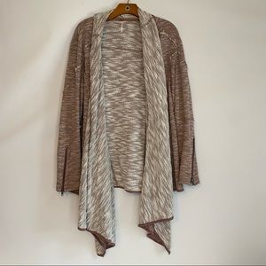 Free People Women's Knit Waterfall Open Front Cardigan Brown Size Medium